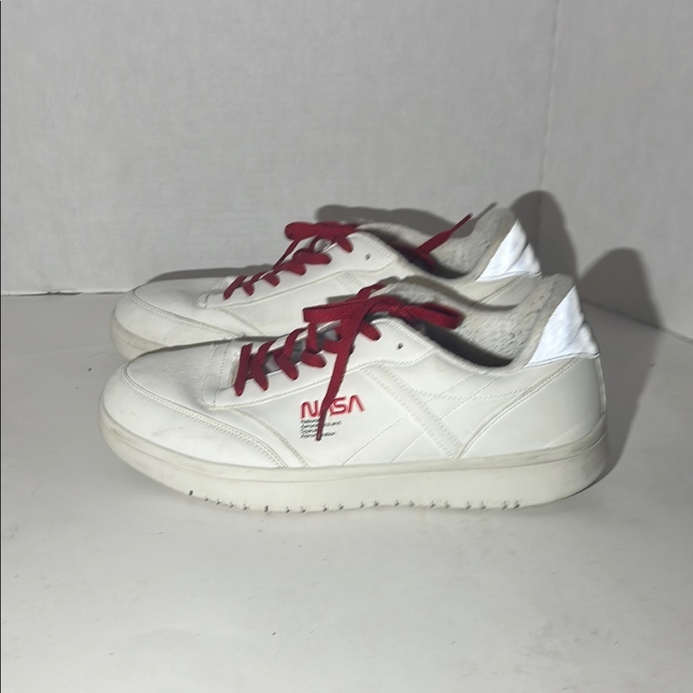 White NASA Sneakers with Red Laces - Picture 5 of 11